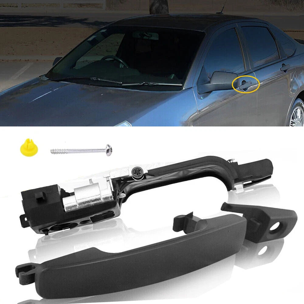 Front Exterior Door Handle Left for 2008–2011 Ford Focus (Black)