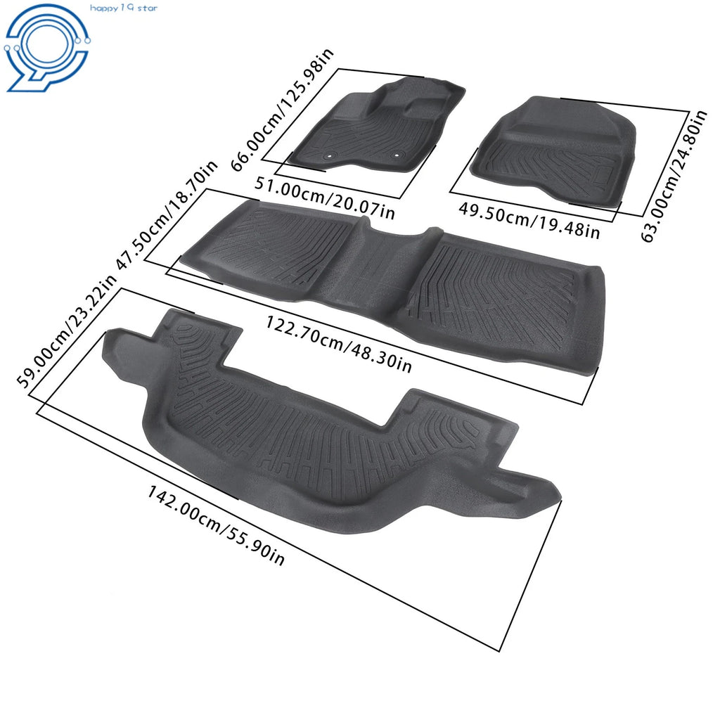 Set of 4 All Weather Floor Mats Liners for Ford Explorer (2011–2014)