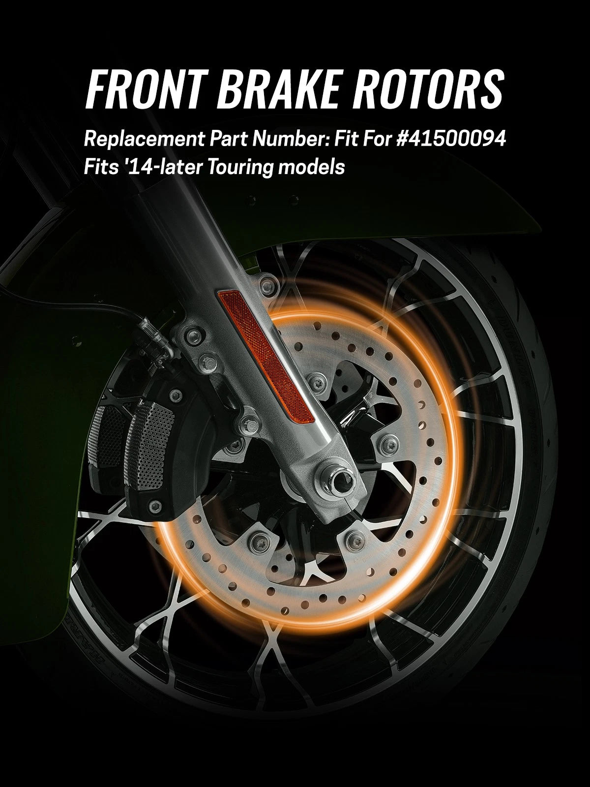 Front Brake Disc Rotors & Bolts for Harley Touring Street Glide (2014–2024)