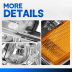 Chrome Housing Amber Corner Headlights for Chevy Tahoe Suburban (2007–2014)