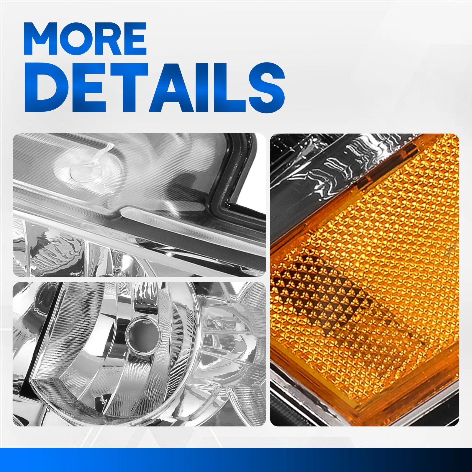 Chrome Housing Amber Corner Headlights for Chevy Tahoe Suburban (2007–2014)