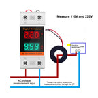 Digital AC Ammeter/Voltmeter C45-2042VA for DIN Rail (85x50x37mm)