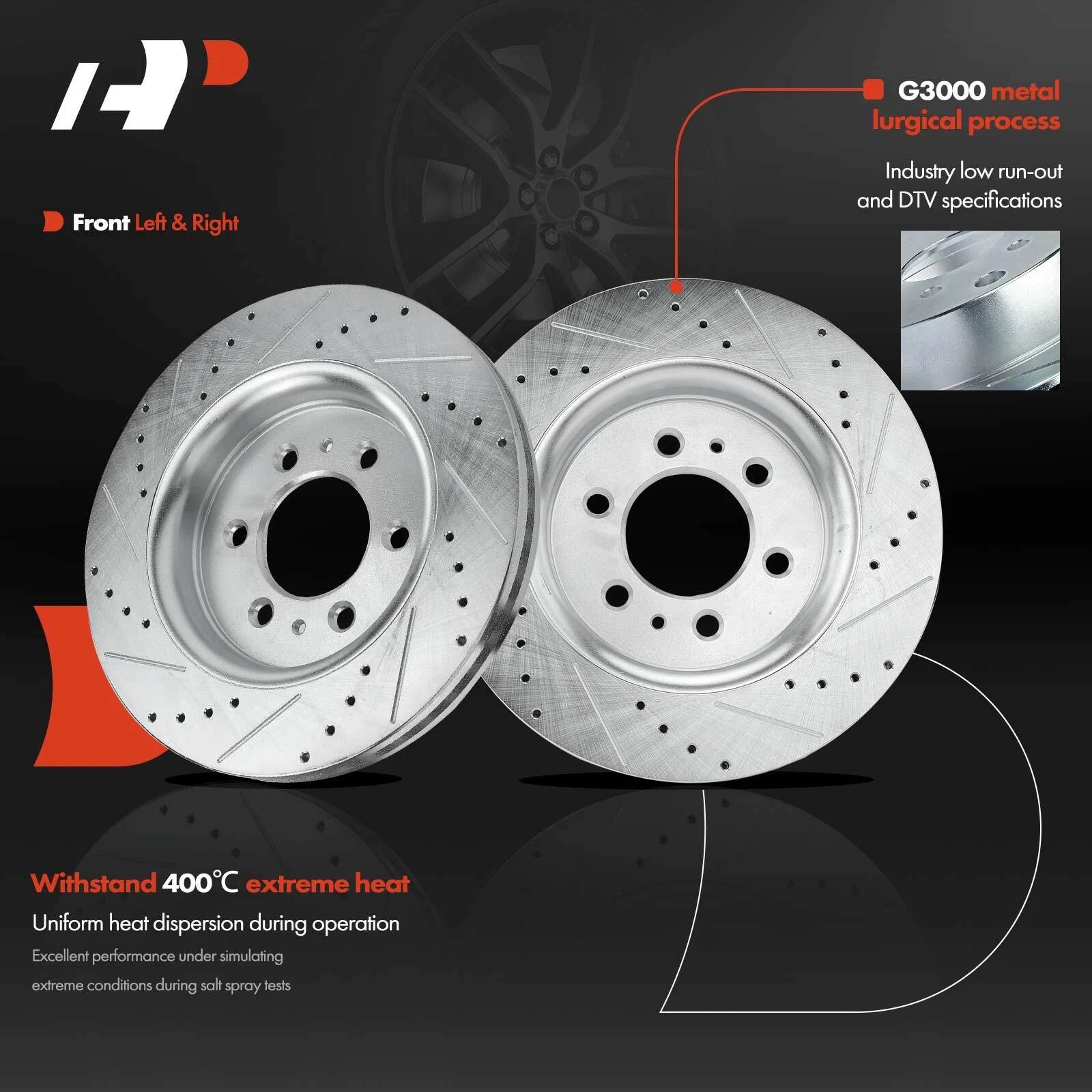 Drilled Rotors & Ceramic Brake Pads for Ford Expedition Lincoln