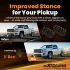 5" Rear Lowering Coil Springs for Chevy Suburban Avalanche (2007–2020)