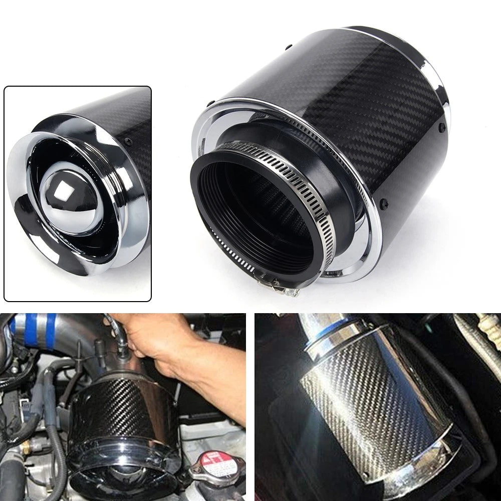 3" Inlet Carbon Fiber Hi-Flow Air Filter for Universal Applications