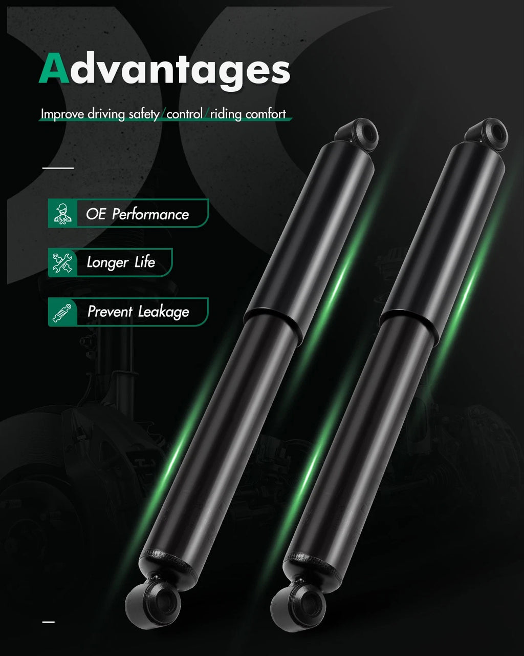 Rear Shocks Struts Assembly for Dodge Mazda Mitsubishi Nissan Toyota