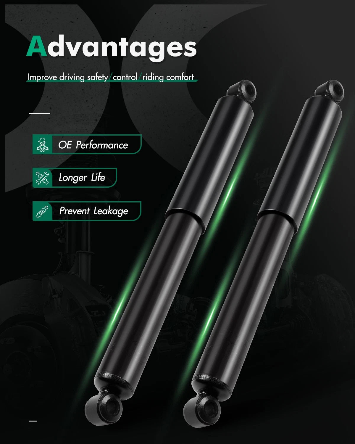 Rear Shocks Struts Assembly for Dodge Mazda Mitsubishi Nissan Toyota