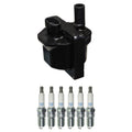 Denso Ignition Coil & 6 NGK Iridium Spark Plugs Kit for C1500 K1500 Safari (1990–1999)