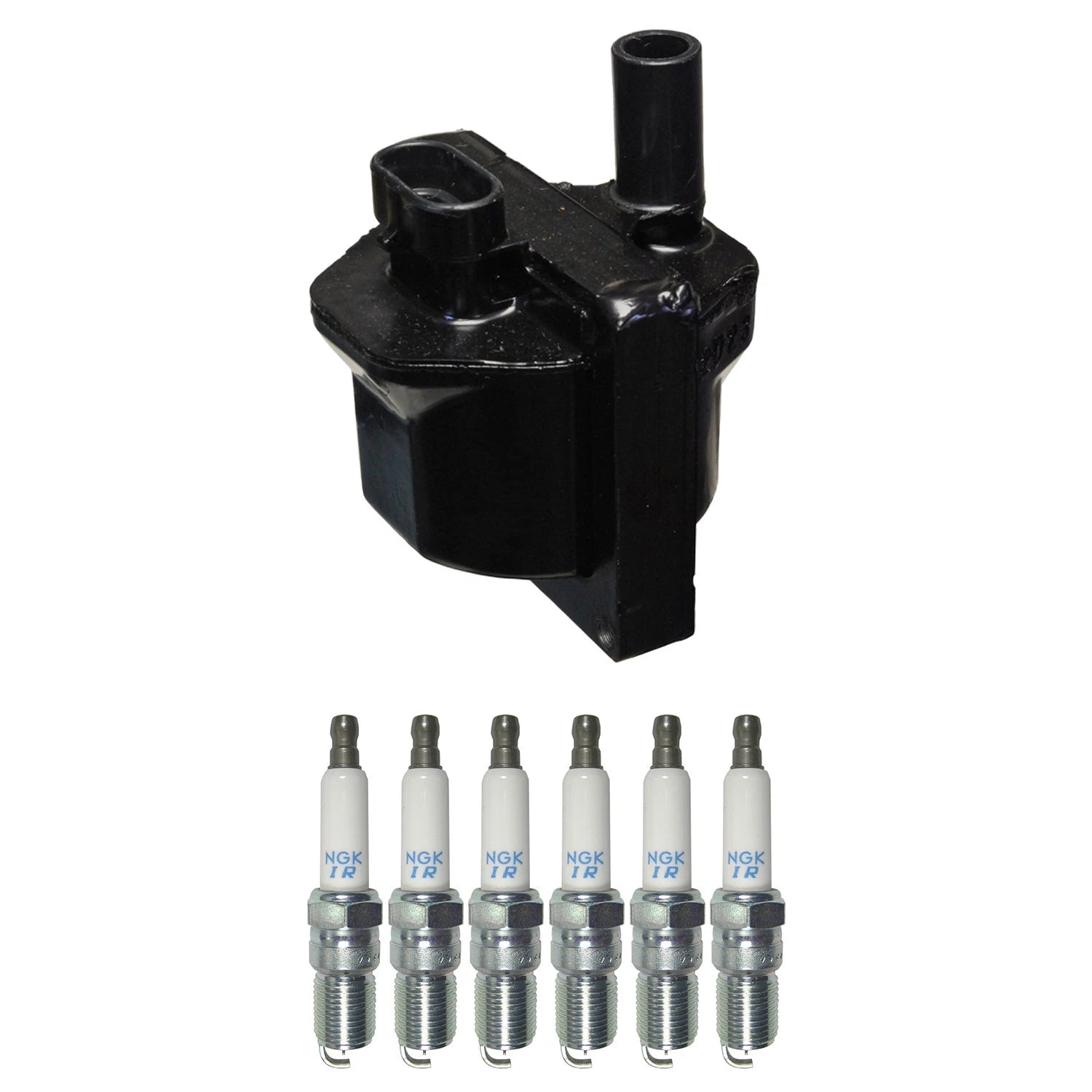 Denso Ignition Coil & 6 NGK Iridium Spark Plugs Kit for C1500 K1500 Safari (1990–1999)
