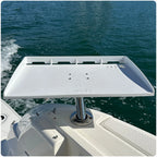 20" x 12" Cutting Board for Boat Fillet Table with Rod Holder Mount