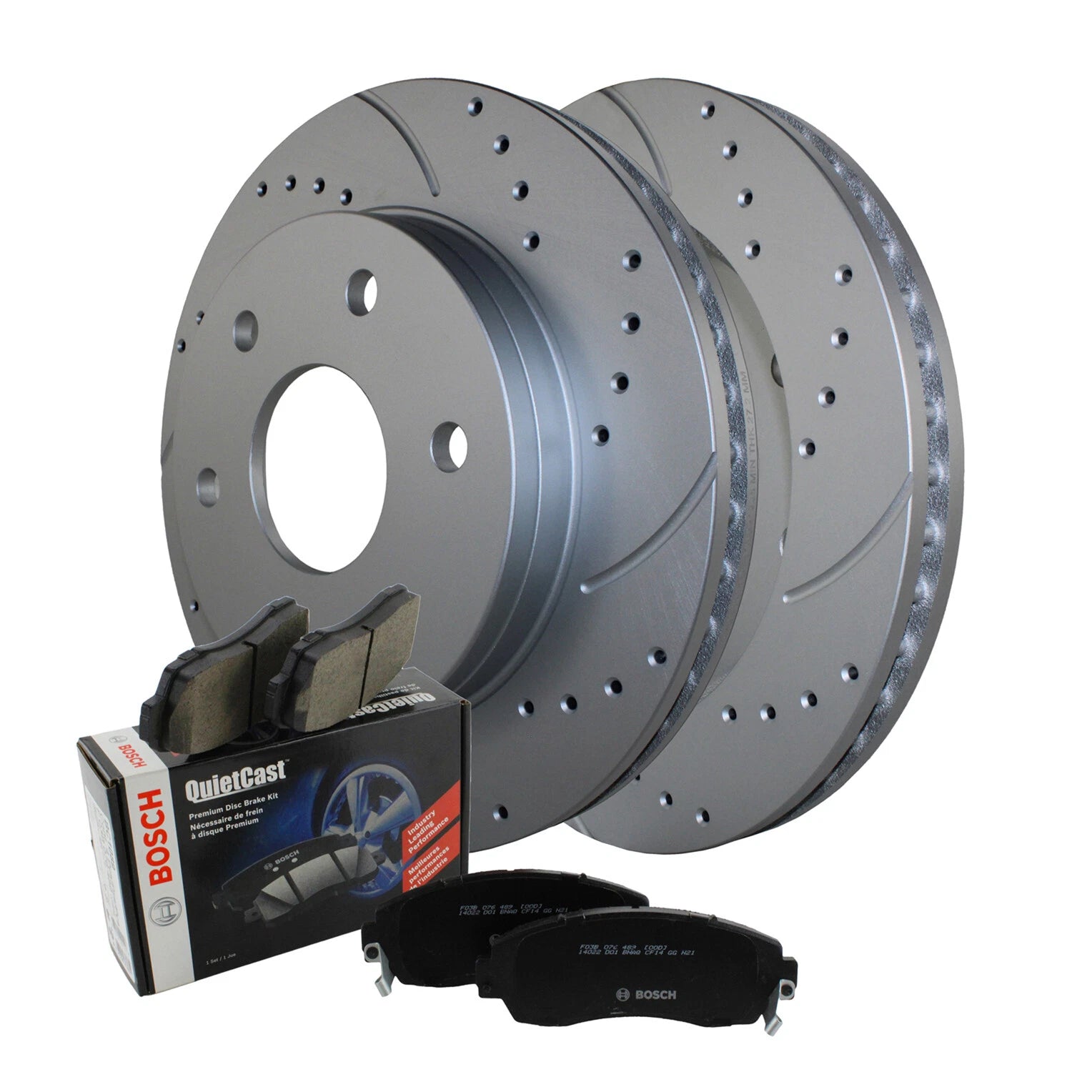 Front Brake Kit 305mm Drill Rotors Bosch Ceramic Pads for Cadillac Chevrolet GMC