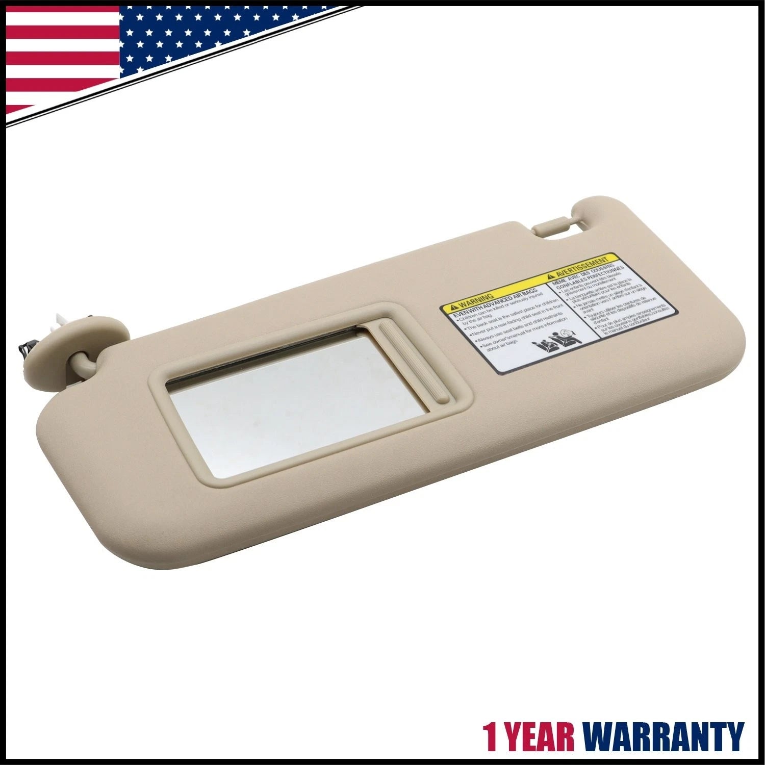 Left Driver Sun Visor with Light Beige for Toyota RAV4 (2006–2013) 74320-42501-A1