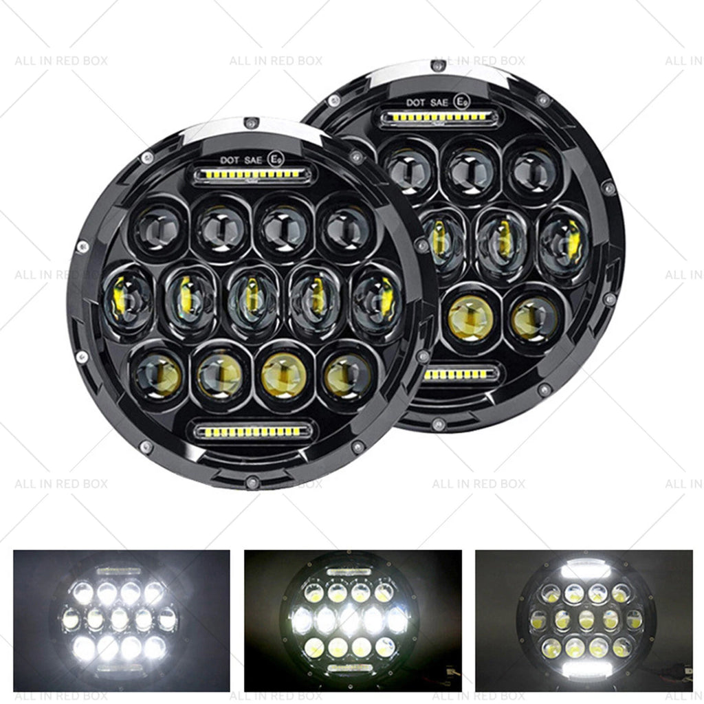 Pair 7" Round LED Sealed Beam Headlamps for Jeep Patrol