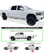 5in Stainless Steel Side Step for Dodge Ram 1500 2500 3500 Mega Cab (2006-2008)