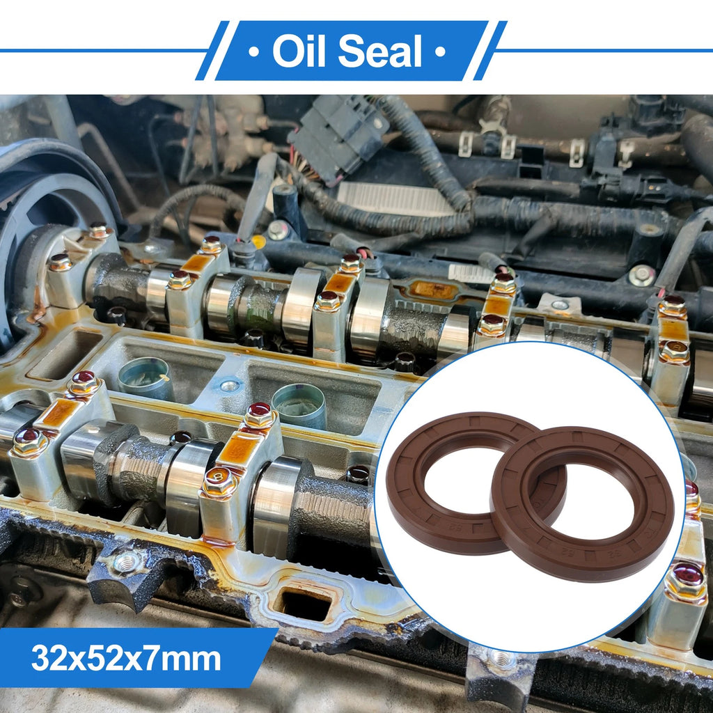 2X Oil Seal Rotary Shaft Seal FKM Rubber 32x52x7mm for Various Models