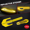 Yellow Reflective Rearview Mirror and Side Door Decals for Universal Car (—)