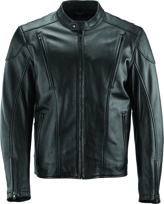 Kuryakyn River Road Race Leather Jacket for Powersports (XL, Black)