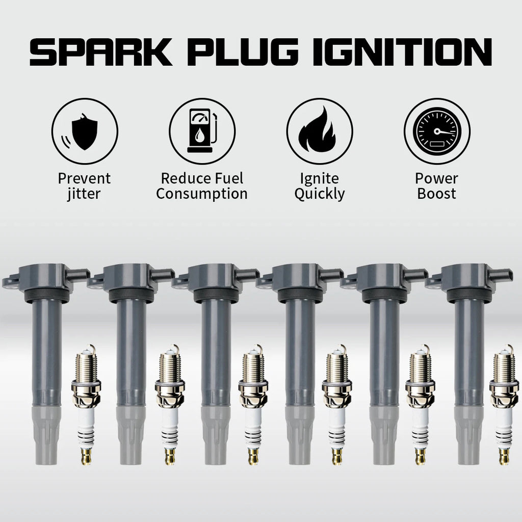 6pcs Ignition Coil + Spark Plug Kit for Chrysler 300 Dodge Charger (2006–2010) UF502