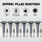 6pcs Ignition Coil + Spark Plug Kit for Chrysler 300 Dodge Charger (2006–2010) UF502