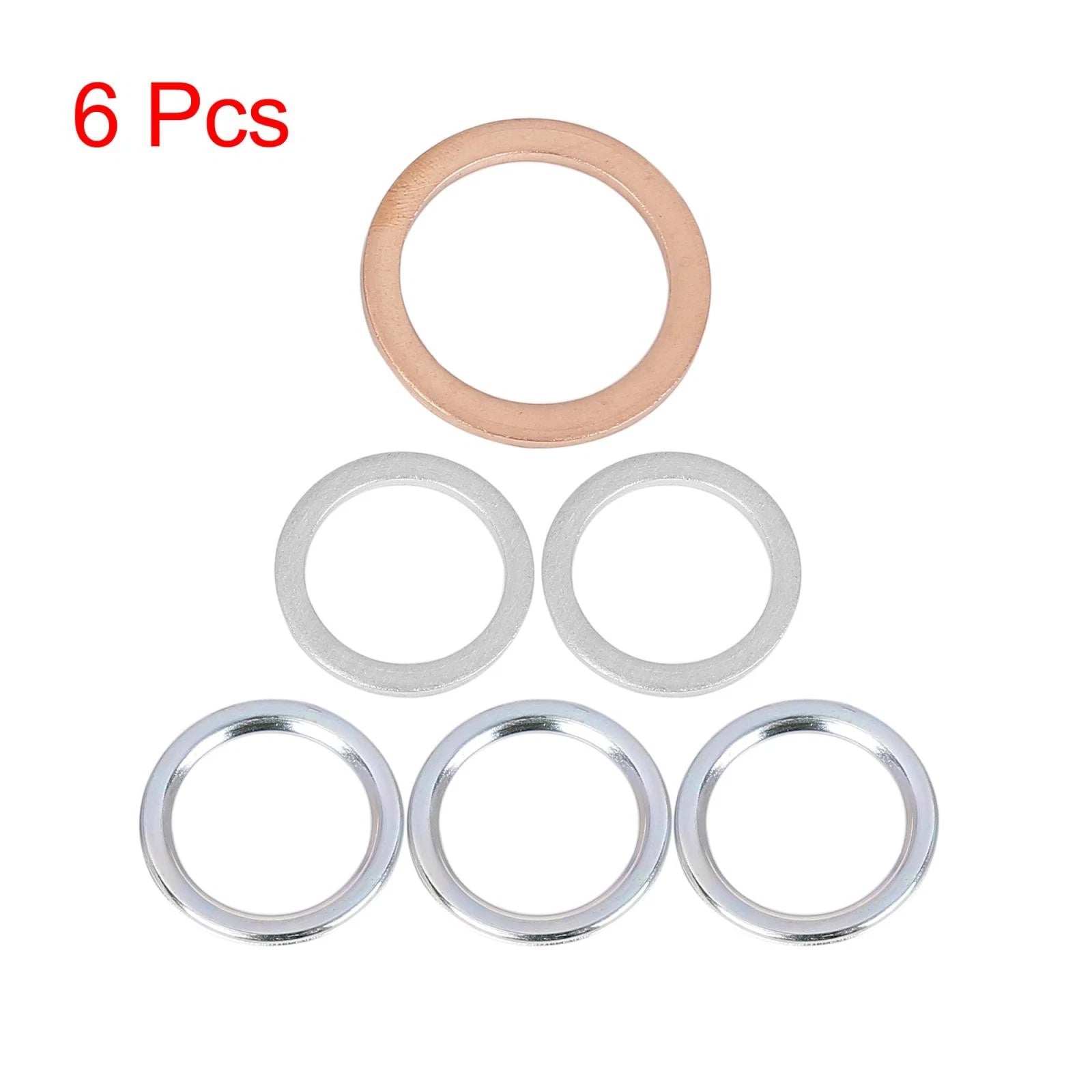 Set of 6 Oil Drain Plug Gaskets for Toyota (12157-10010, 90430-24003)
