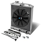 2 Row Aluminum Radiator + 12" Black Fan for Honda Civic/Del Sol/Integra (1992–2000)
