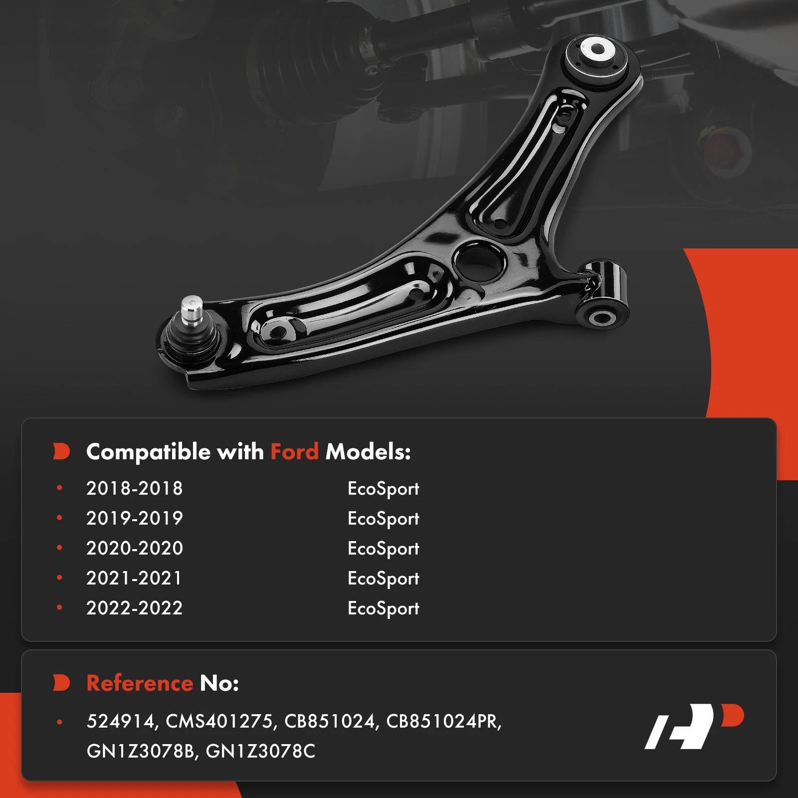 Front Right Lower Control Arm with Ball Joint for Ford EcoSport (2018–2023)