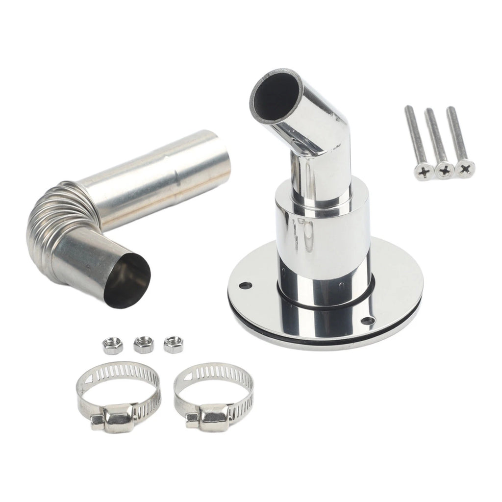 Exhaust Pipe Wall Flange 24mm with Elbow Connector for Trailer RV