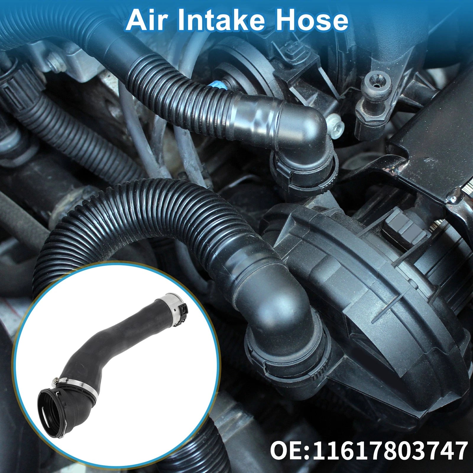Engine Air Intake Hose with Clamps for BMW 5 Series E60 (2006–2009) No. 11617803747