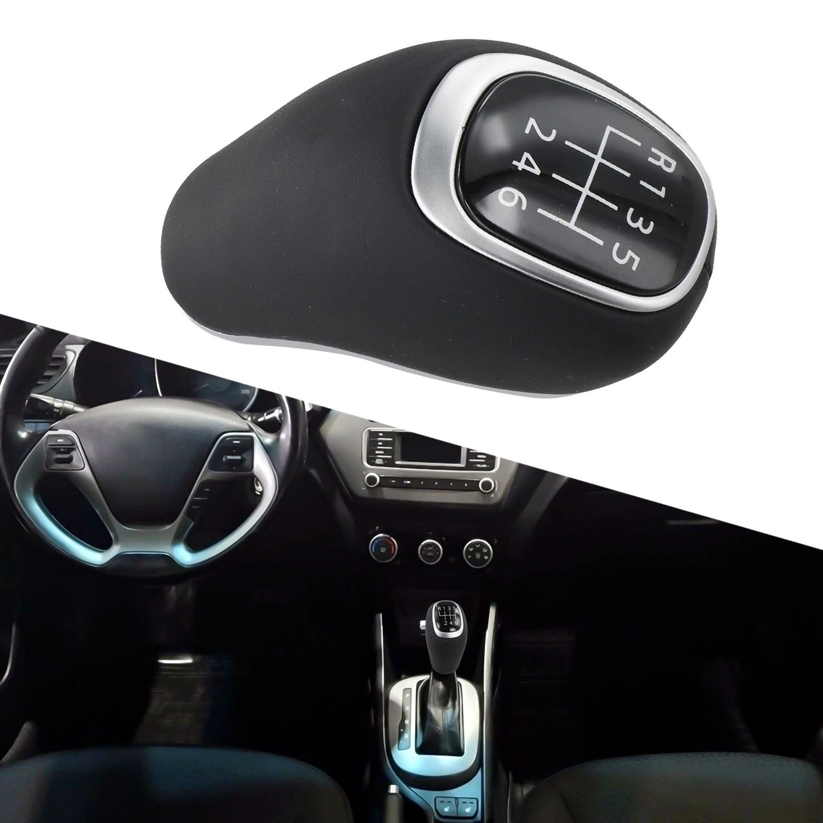 Leather Gear Shift Knob for Kia Sportage Venga Rio (2016–2019)