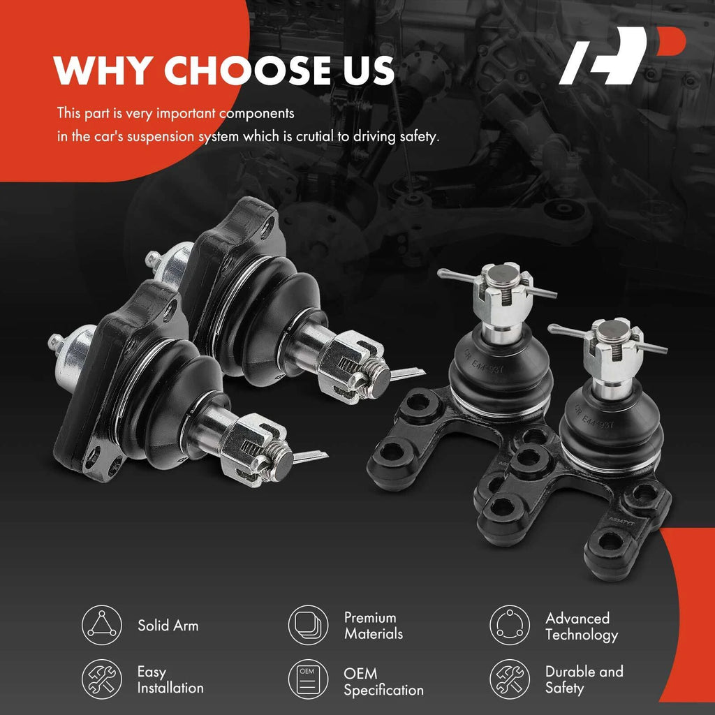 Set of 4 Front Upper & Lower Ball Joints for Nissan Pathfinder (1995–1997)