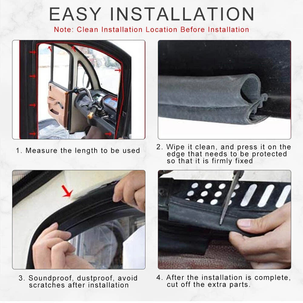 Rubber Seal Weather Strip for Car SUV (20ft)