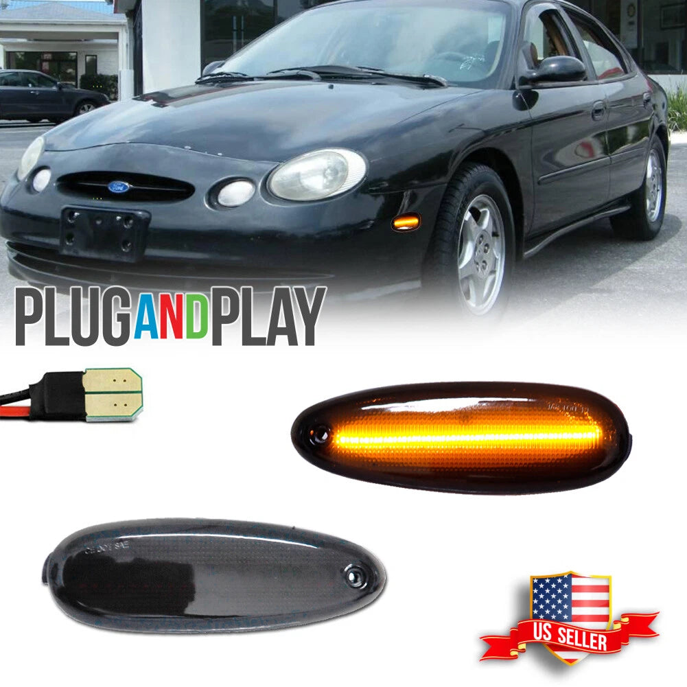 Smoked Amber LED Side Marker Lights for Ford Taurus Sable (1996–1999)