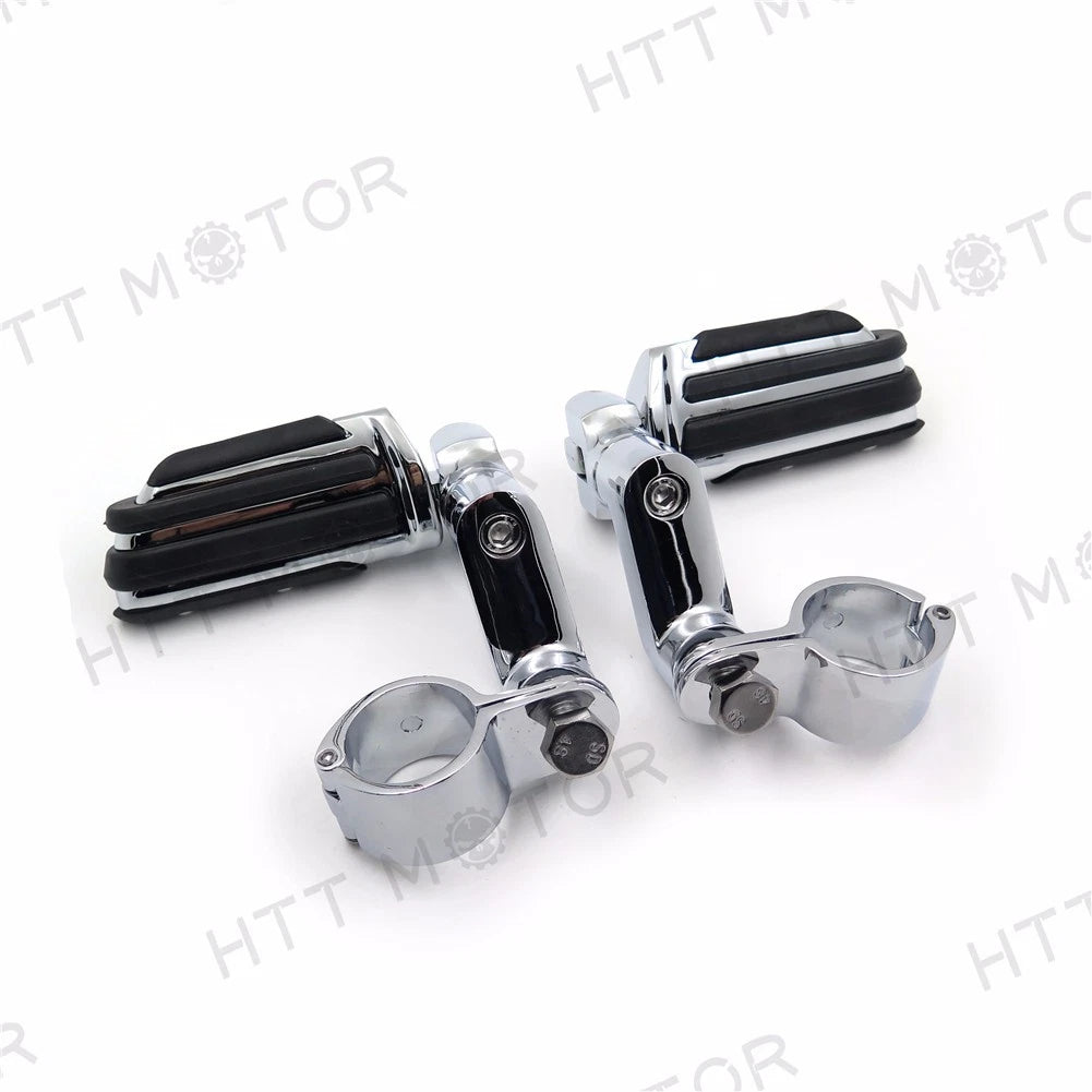 Flame Foot Peg Clamps 1.5" for Harley Sportster 883 1340 XL1200 (1986–2023)