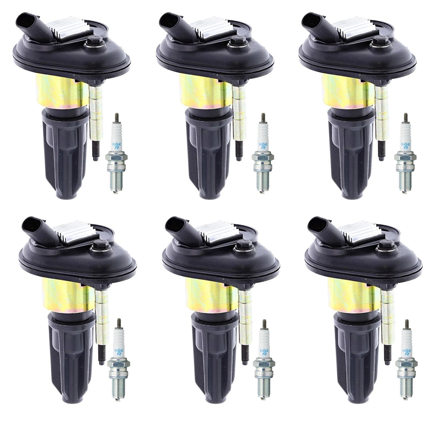 Set of 6 Ignition Coils & NGK Iridium Spark Plugs for Trailblazer Envoy (2002–2009)