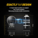 2X 3157 3156 LED Red Brake Turn Signal Light Bulb for AUXITO (CANBUS)