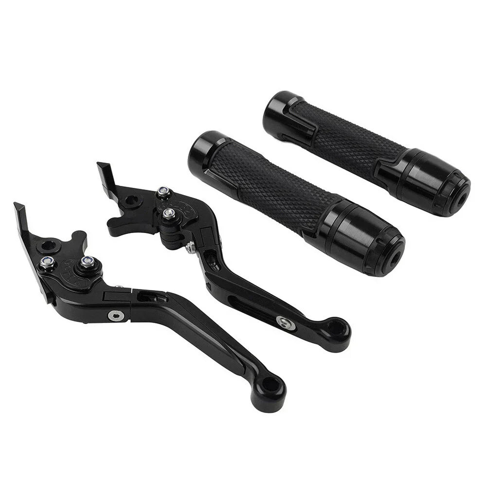 Black Extendable Brake Clutch Lever Grip Set for Honda CB1100 CB1300 (2013-2023)