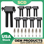 Set of 8 Ignition Coils & Spark Plugs for Jeep Dodge Durango Charger Ram Chrysler V8 (2000–2023)