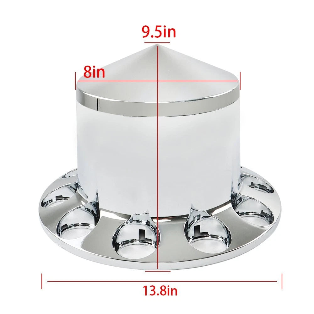 Set of 4 Chrome Spiked Axle Covers for Semi Truck