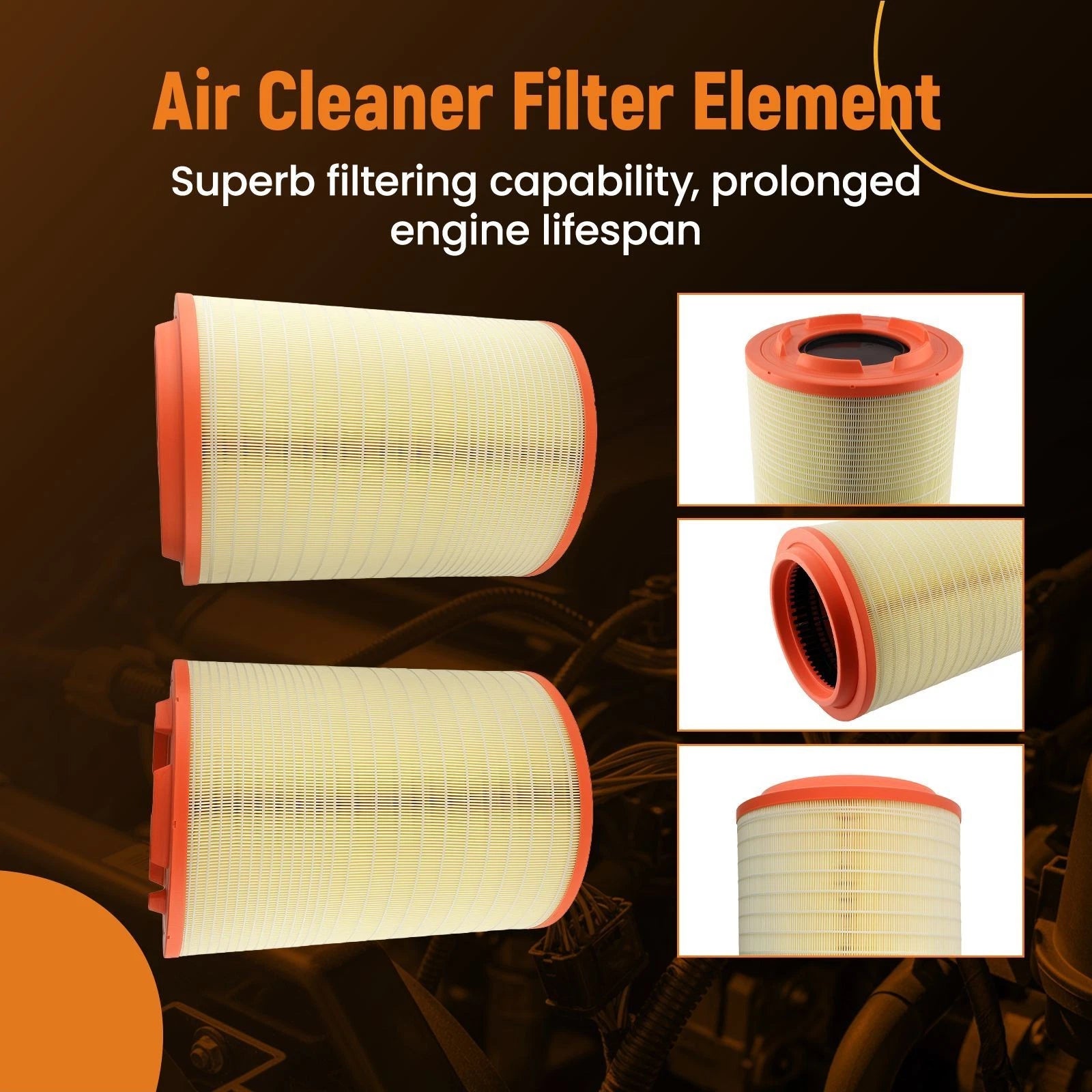 2PC Engine Air Filter for Volvo VNL VNM VN Trucks (2004)
