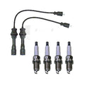 Denso Wire Set & 4 Double Platinum Spark Plugs for Protege (1999)