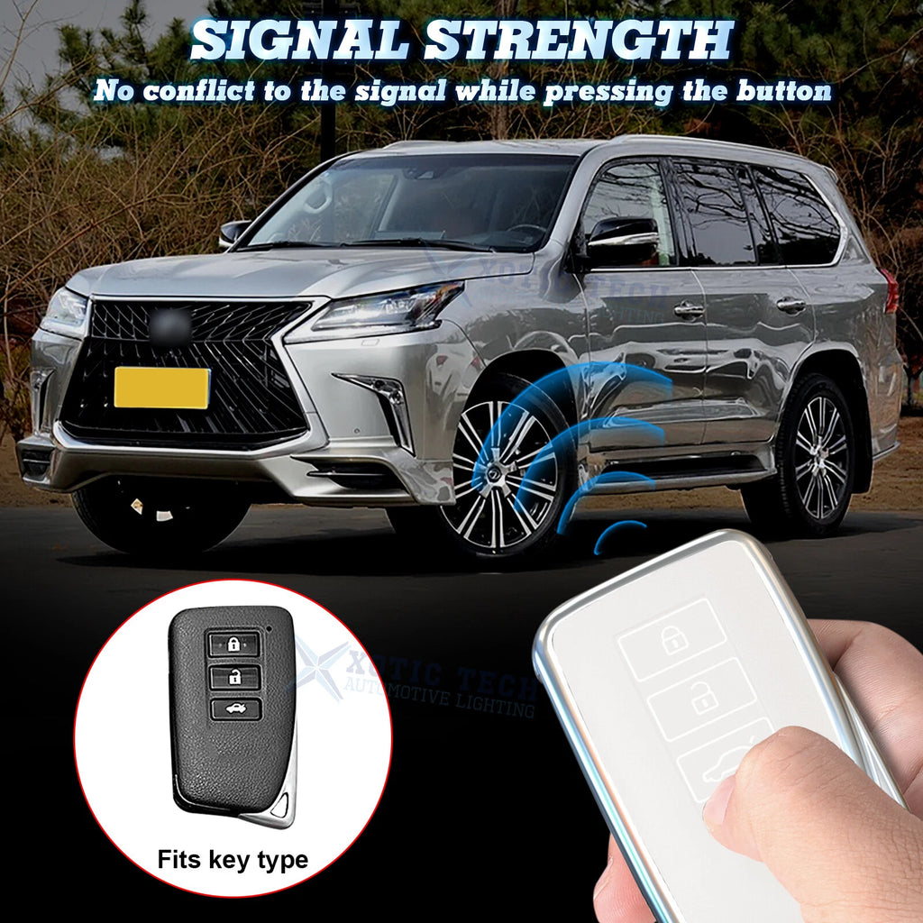 Full Seal TPU Remote Key Fob Case Shell for Lexus (2014-2020) 3-Button