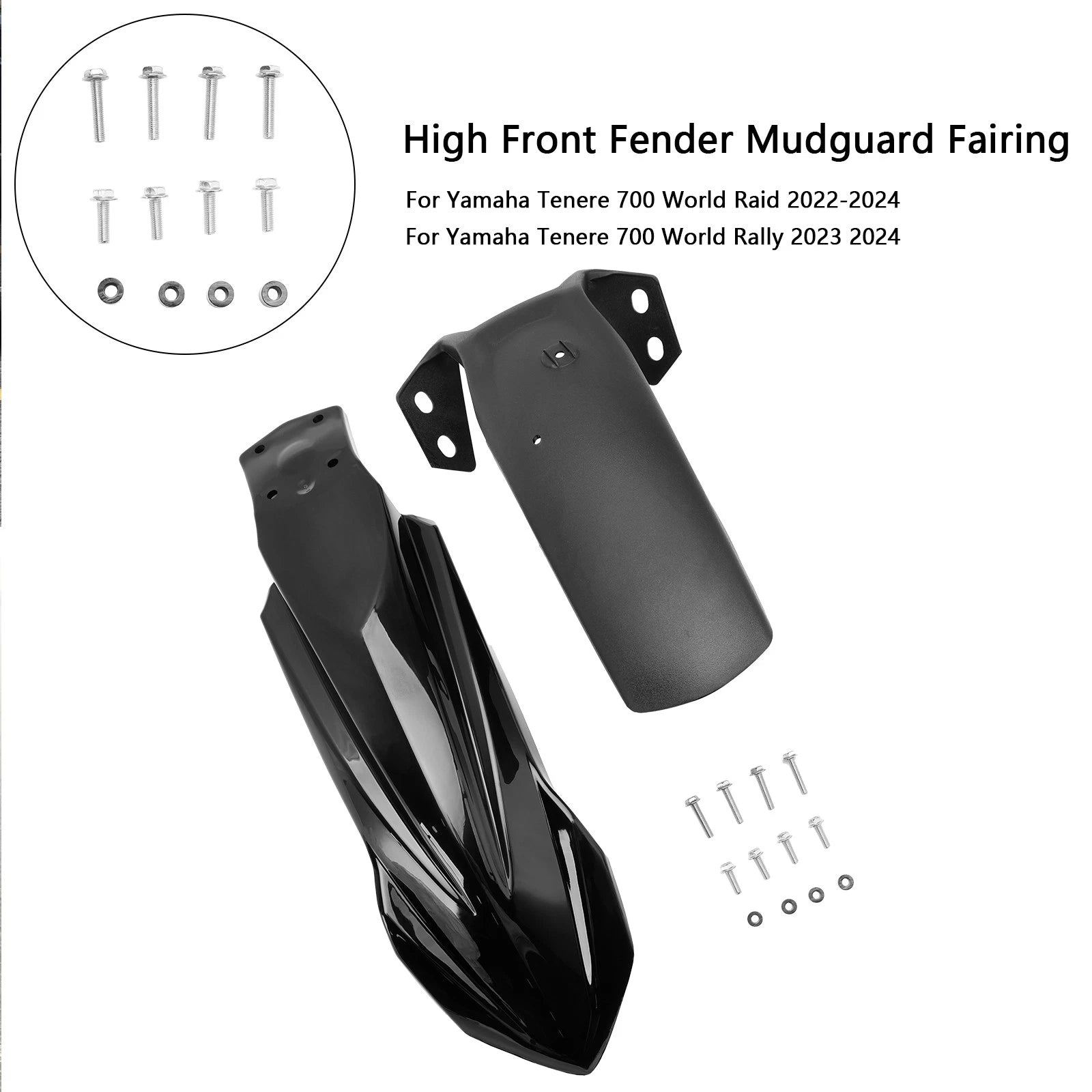 Front Fender Mudguard Fairing for Yamaha Tenere 700 (2019–2026) Black