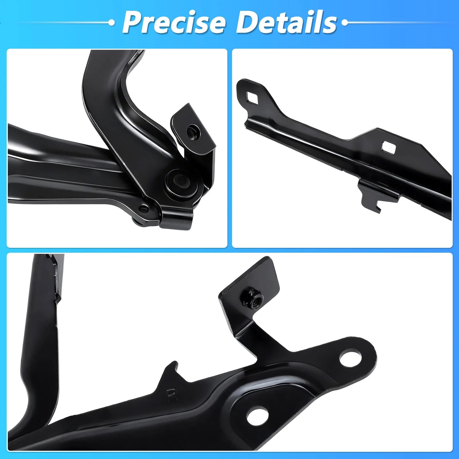 Set of 2 Front Hood Hinges for Ford Mustang (2018–2023) JR3Z16797A/JR3Z16796A