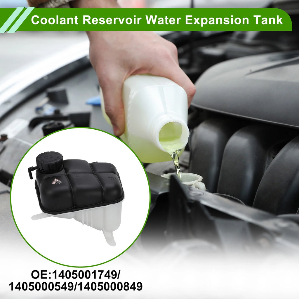 Coolant Expansion Overflow Tank with Cap No. 1405001749 for Mercedes-Benz 400SE (1992–1992)