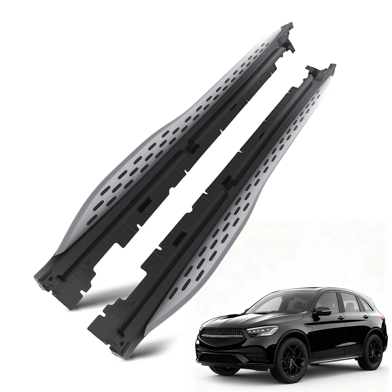 Black Side Step Bars for Mercedes GLC300 GLC43 (2022–2024)