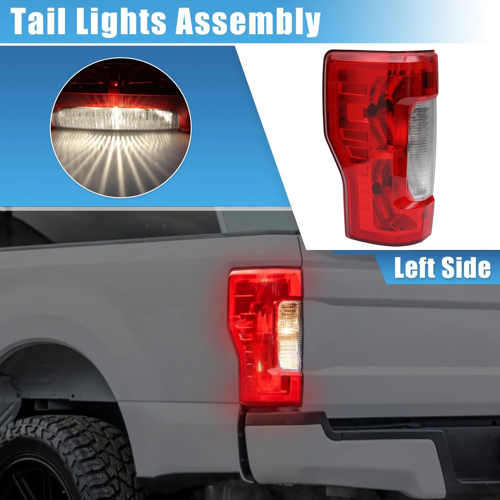 Left Tail Light Assembly for Ford F-250 F-350 Super Duty (2017–2019) 703820022183