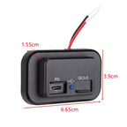 Dual USB Fast Charger Socket for Car Boat RV (QC3.0 PD Type-C)