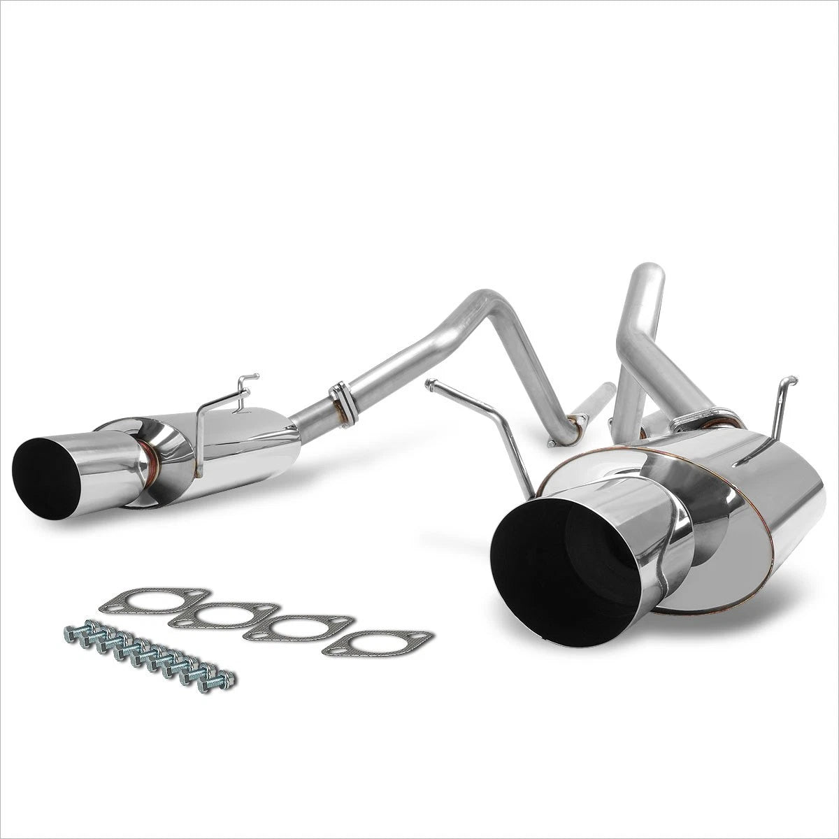 Dual 4" Tip Muffler Catback Exhaust for Ford Mustang 3.7 V6 (2011–2014)