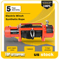 13000LBS Electric Winch for Truck Trailer - Waterproof Synthetic Rope