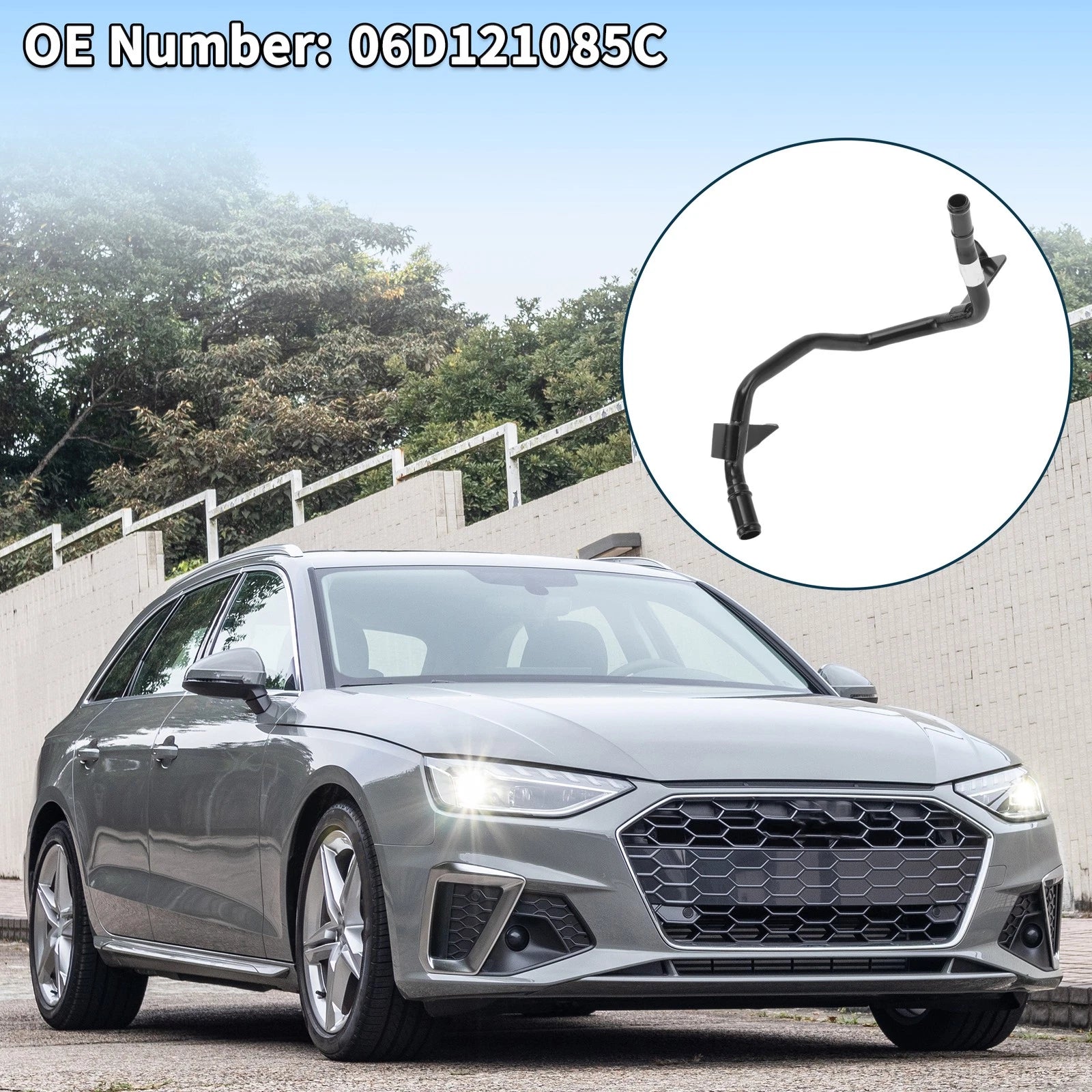 Radiator Hose Coolant Pipe for Audi A4 (2002–2009) No. 06D121085C